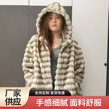 爆款2025冬季新领仿水貂中长款优雅环保皮草皮毛一体皮草外套