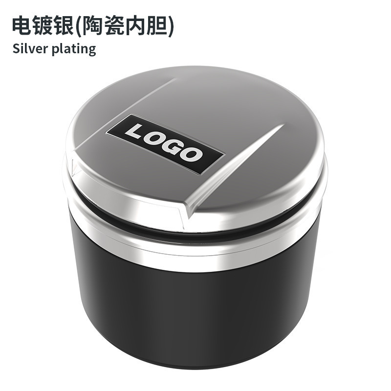 Ashtray Range Rover: Land Rover Car ashtray - custom-logo-ceramic-liner-matte-silver