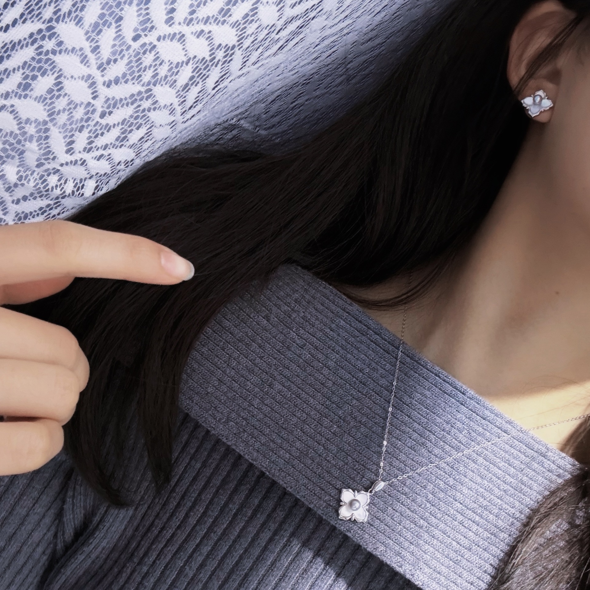 ��������С����÷��S925����������4-5mm��ˮ��������������׹