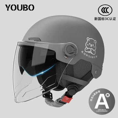 winter four seasons universal safety helmet Motosiklet dəbilqələri - one-size-fits-all-new-national-standard-3c-starry-sky-gray-reinforced-inner-and-outer-dual-mirrors-thickened-protection-detachable-ear-protection-for-all-seasons-decals-bear
