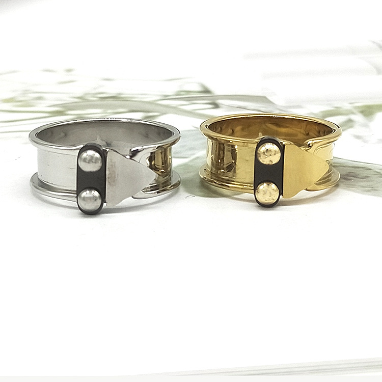 Geometric one size golden design brand ring stainless steel for men…