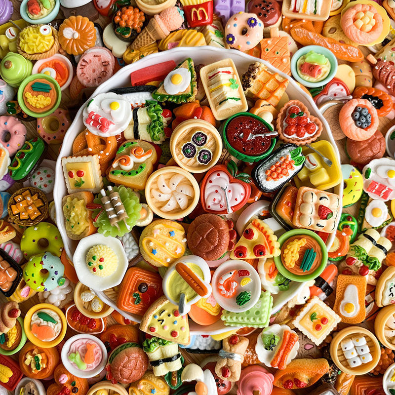 Simulación de alimentos y Juegos Accesorios de resina bricolaje mezclado al por mayor crema pegamento caja del teléfono refrigerador etiqueta material de alimentos y jugar cerveza