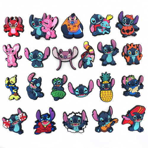 22 new cute and funny Stitch cave shoes shoe buckles shoe flower buckles PVC soft rubber decorative buckle accessories