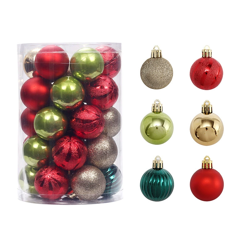 Подарочная ёлочная игрушка комплект, 34 шт, 4 см, assorted colors and finishes
