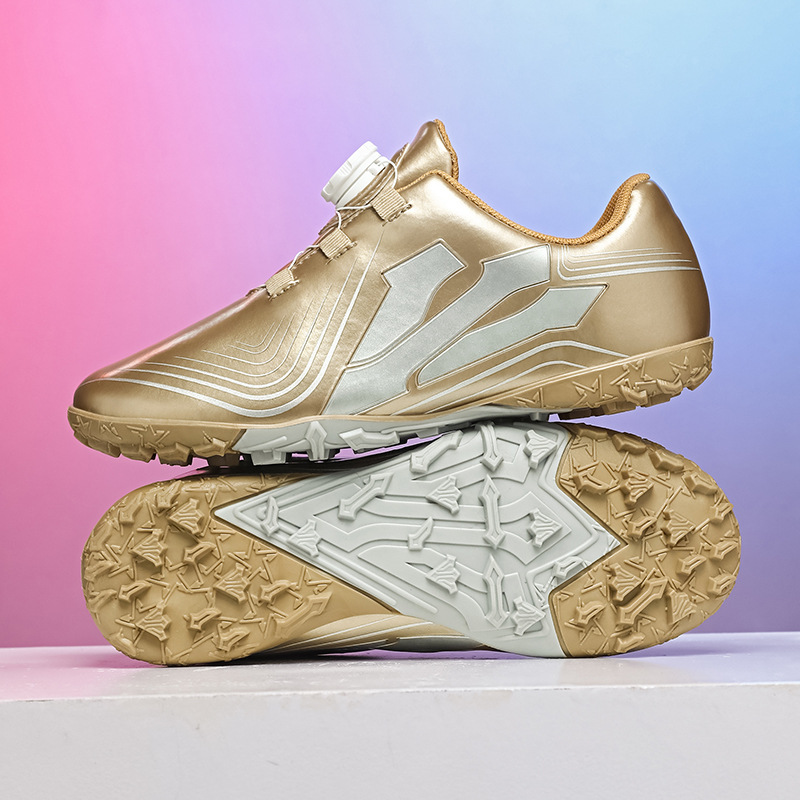 Baochuan nuevo zapato de fútbol transpirable para niños botón giratorio para niños TF clavos rotos zapatos de entrenamiento de fútbol transfronterizos