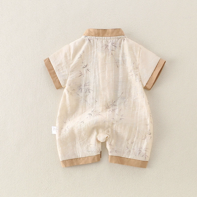 Children's summer dress for men and women girl's for new born, jacket, Chinese style, with embroidery, with short sleeve