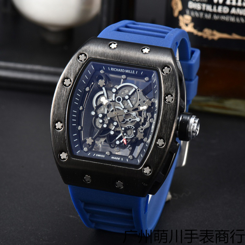 New Richard Six-Pin Hollow Literal Hot-Selling Watch Men's and Women's Watches Manufacturer Supply