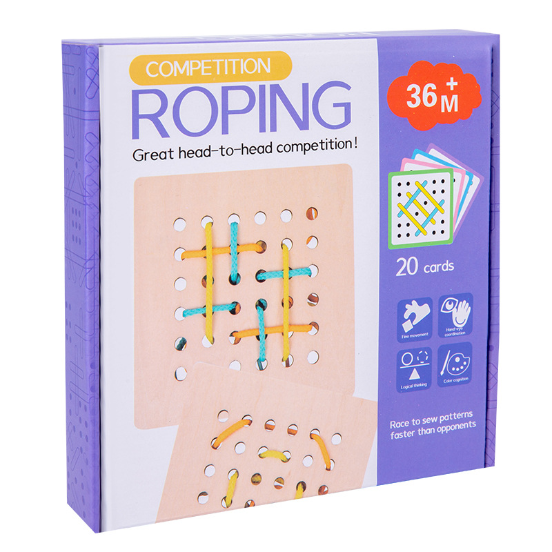 Tablero de enhebrado para niños juguetes educativos aprendizaje cordón pensamiento lógico entrenamiento de concentración material didáctico para niños Juego de mesa