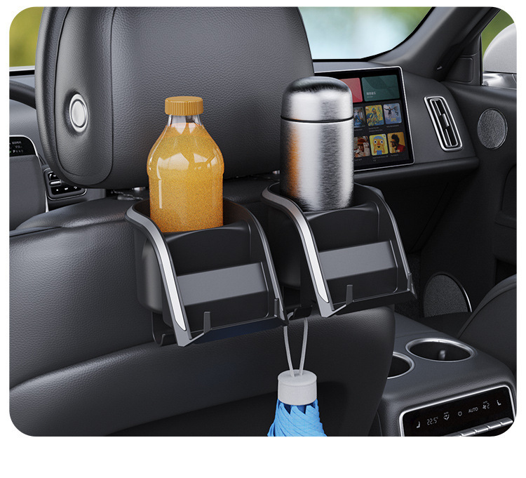 Rear Seat Fixed Storage Tea Cup Water Cup Holder Car Seat Back Storage Box Car Multifunctional Hook Storage Rack