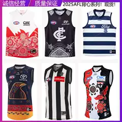 25Afl White Swan Carlton Gis Cat Magpie Crow Saints Team Vest Rugby Jersey