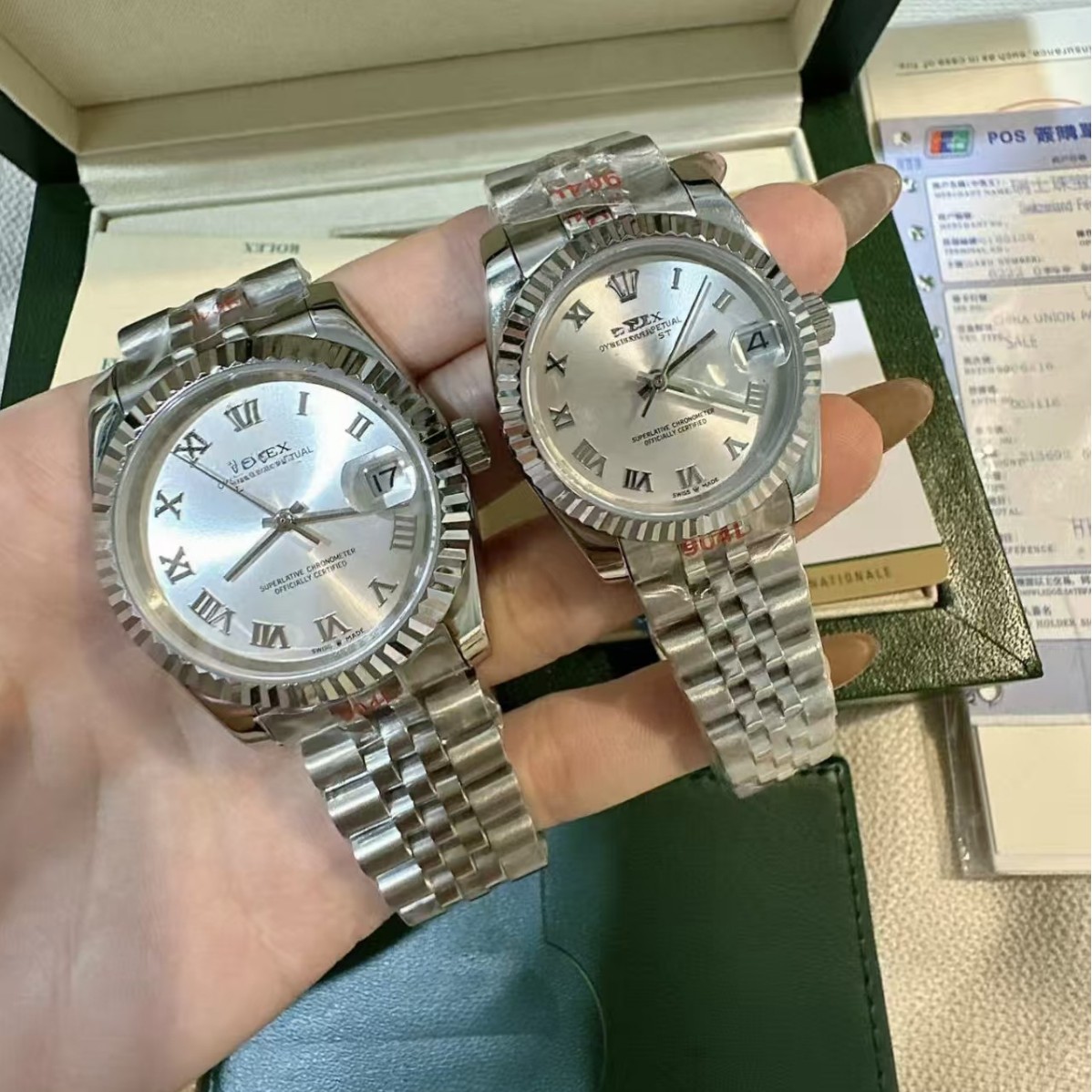 Laojia 31mm Datejust Series Fully Automatic Mechanical Waterproof Women's Diamond Watch Stainless Steel Case Sapphire Glass