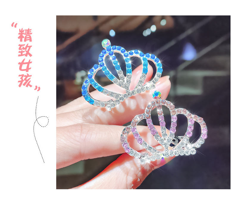 Korean Comb Diamond Crown Rhinestone Hairpin display picture 8