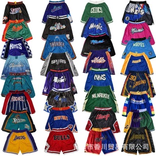 Jd Dense Embroidery Basketball Shorts Lakers Warriors Thunder Heat Magic Grizzlies Celtics Chicago Kings Etc. Basketball Shorts