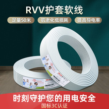 德力西电线电缆线国标电源线1/4/6平方RVV多芯100米电线厂家批发