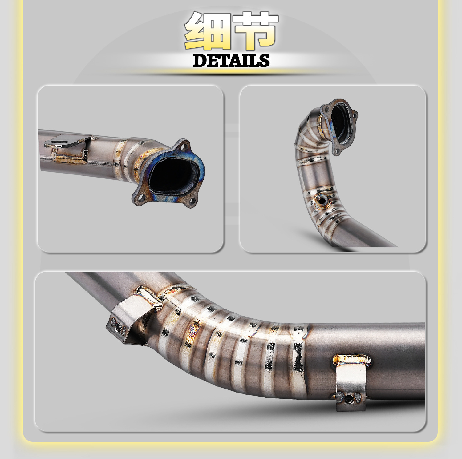 Ducati Hypermotard Hacker 950 Motorcycle Modified Exhaust Pipe Titanium Alloy Front Section Non-Destructive Installation