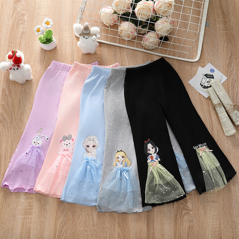 Cartoon Horn Leggings Girls' Elastic Spring and Autumn All-match Children's Baby Girls' Outer Wear Princess Mesh Trendy Pants Cartoon Horn Leggings Girls' Elastic Spring and Autumn All-match Children's Baby Girls' Outer Wear Princess Mesh Trendy Pants