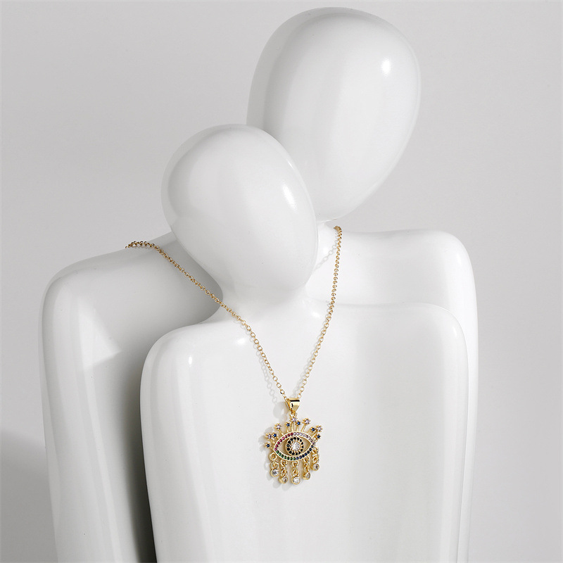 Fashion Geometric Copper Necklace Inlay Zircon Copper Necklaces