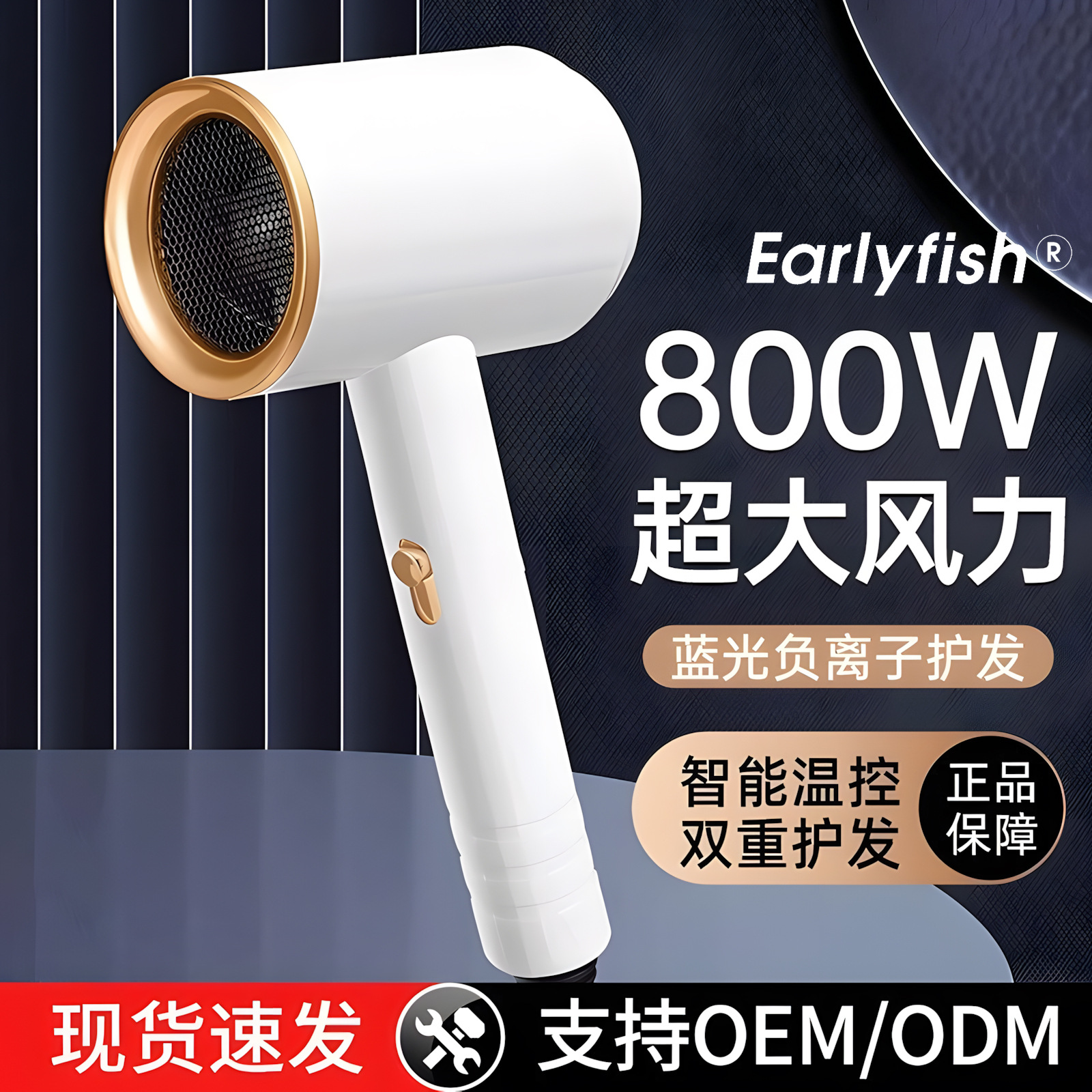 Zaoyu High-Speed Hair Dryer for Home Use, Negative Ion Hair Care, Student Dormitory 800W Quick-Drying, Strong Wind Power Dormitory Hair Dryer