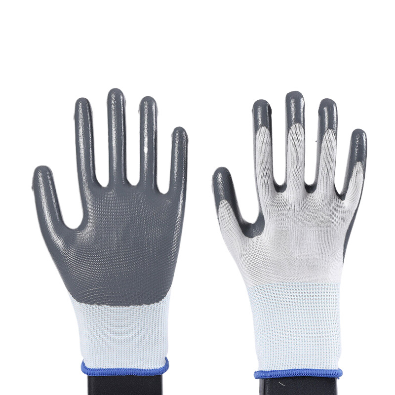13 guantes de protección laboral de nitrilo de aguja, comercio exterior grande, personalizados, transpirables, cómodos y resistentes al desgaste, guantes de protección laboral de fábrica al por mayor