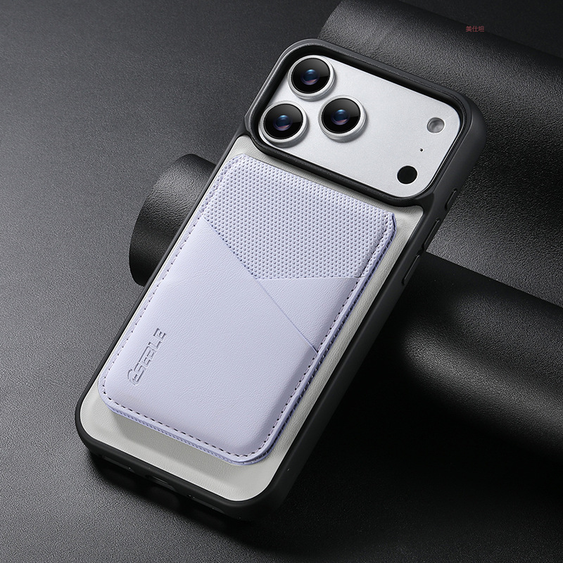 Ốp lưng iPhone da PU cao cấp có khe thẻ từ tính chống sốc — 【Bìa đen kèm đế từ】, 【Bìa xám kèm đế từ】, 【Bìa trắng kèm xanh】, 【Bìa trắng kèm tím】 chi tiết 17
