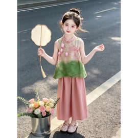 女童汉服唐装2026新款儿童夏季新中式国风套装女大童绝美古装衣服