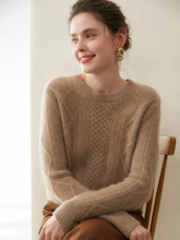 2025专柜三股加厚羊绒衫女山羊绒感宽松软糯打底衫毛衣