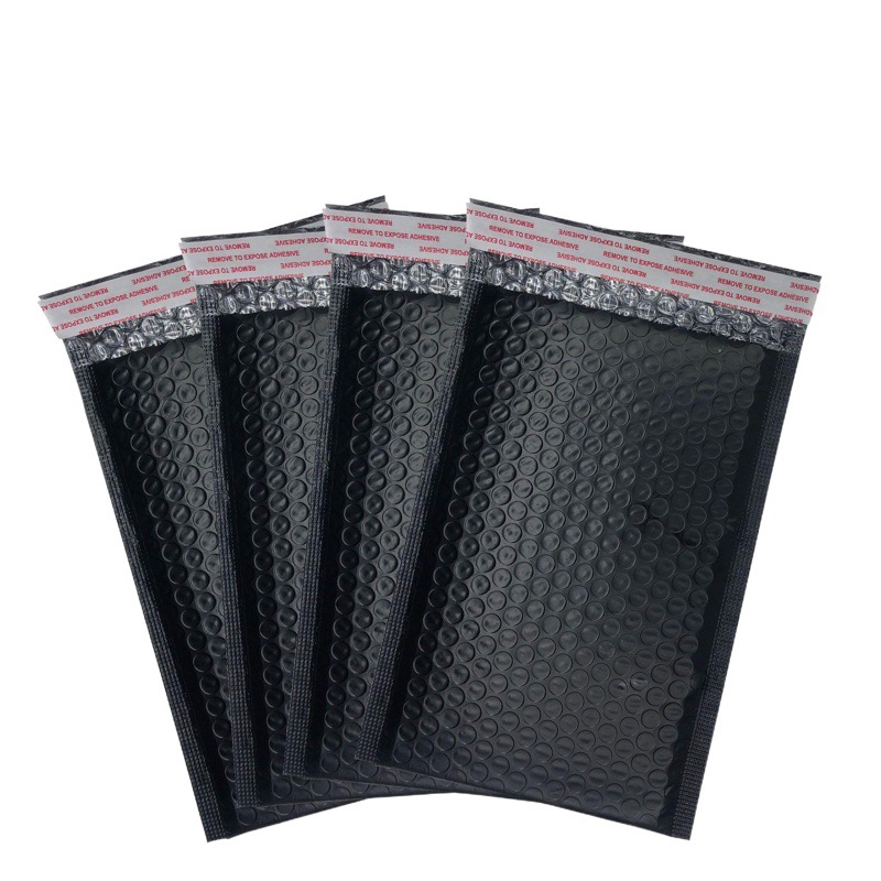 Bolsa de envoltura de burbuja de película coextruida mate negra engrosada impermeable a prueba de golpes ropa de embalaje expreso bolsa de embalaje de espuma