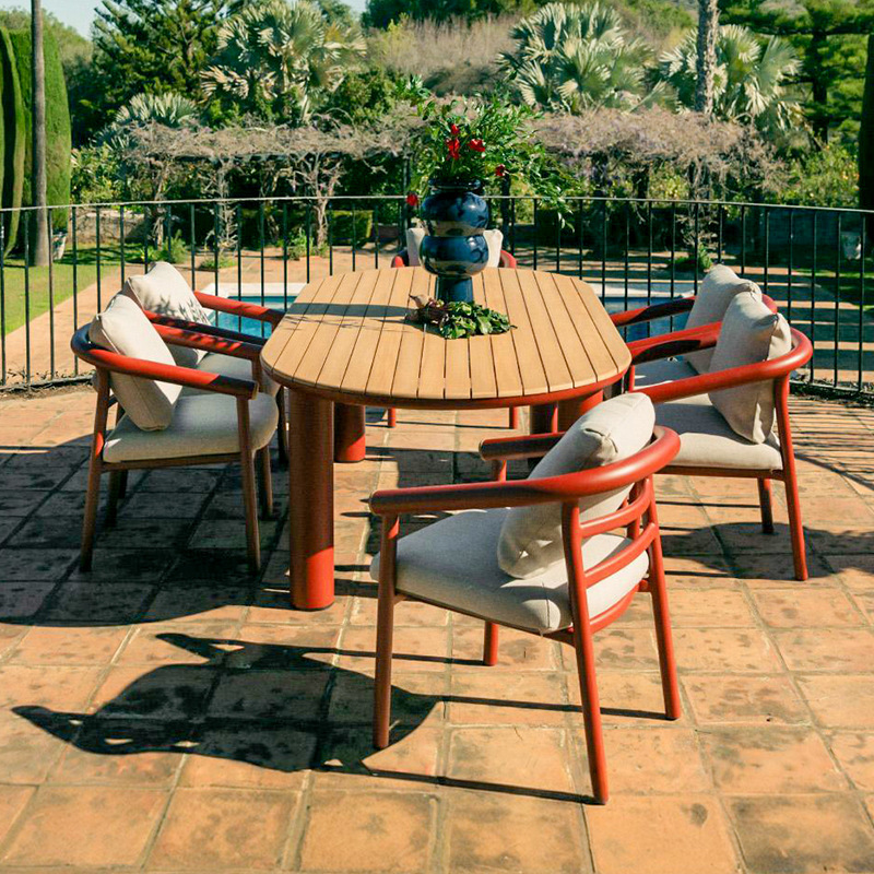Patio al aire libre Mesa y sillas de ocio Villa Jardín Diseñador Hotel Residence Resort Terraza Muebles impermeables al aire libre image 12