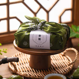 青团包装裹布手工烘焙饼干绿豆冰糕蛋黄酥点心礼盒绿色方巾装饰布