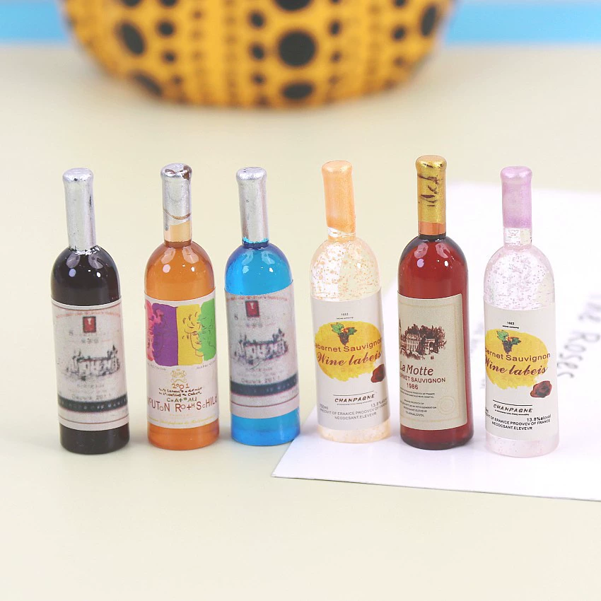 DIY ювелирные аксессуары Смола имитация мини-бутылка красного вина бутылка напиток кулон серьги брелок сумка подвеска