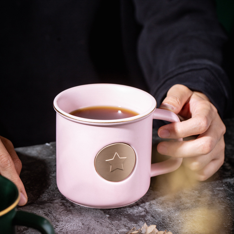 Taza de esmalte de bronce original, taza de cerámica, taza de café, taza de agua, logotipo impreso publicitario
