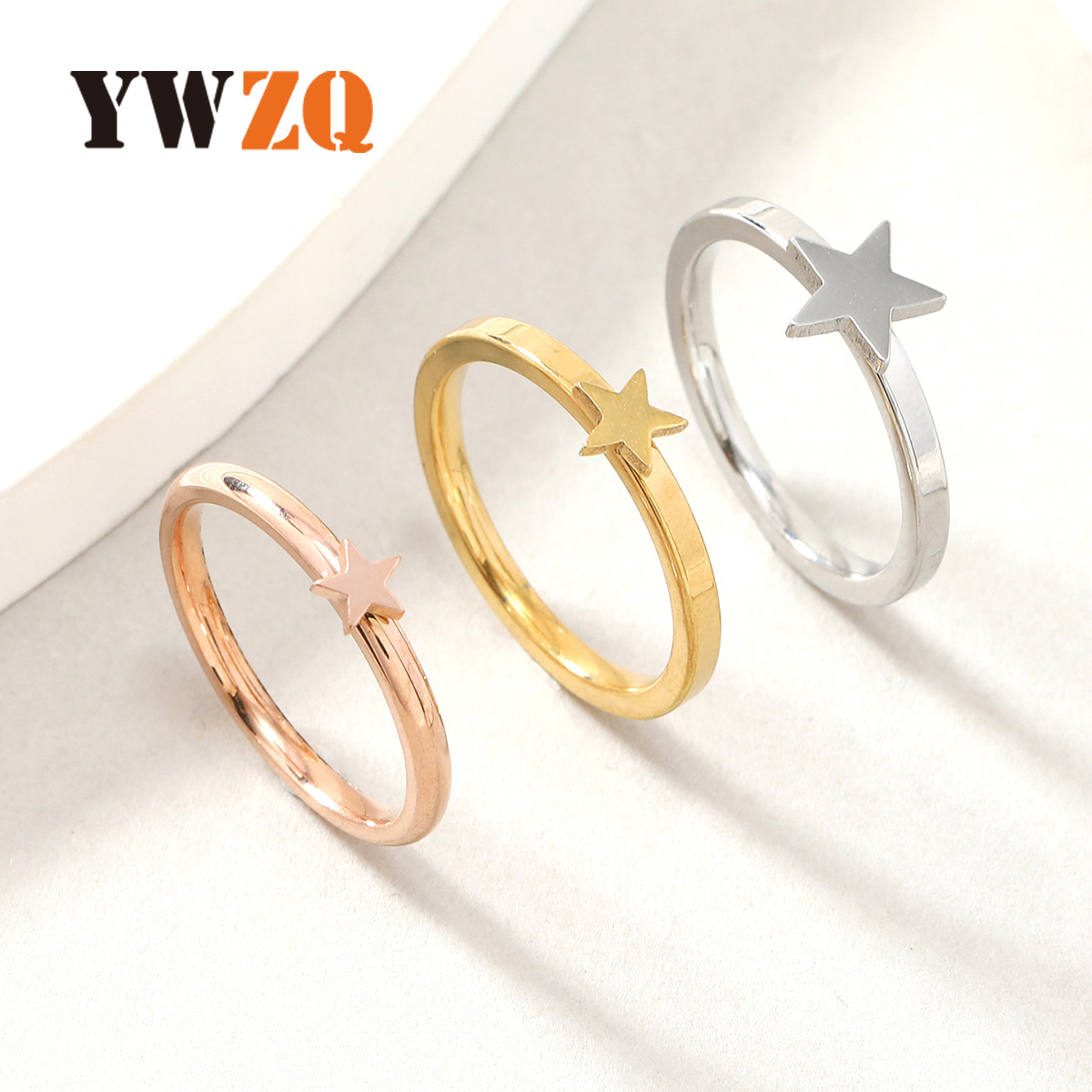 Star Titanium Steel Ring Set Exquisite Stainless Jewelry For Women_voghion.com