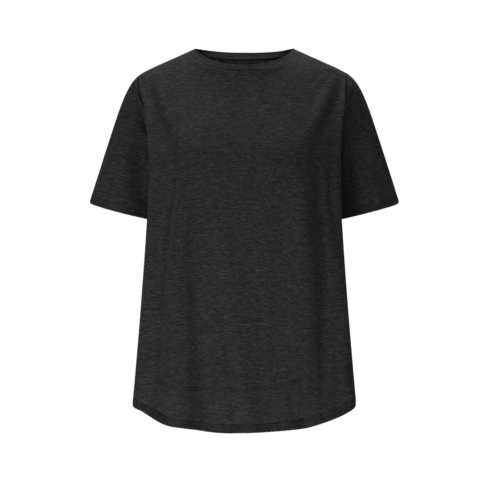 European And American Cross-border Summer New Women's Casual Loose Fashion Short-sleeve Solid Color Round-neck Pullover_ecoleips.com