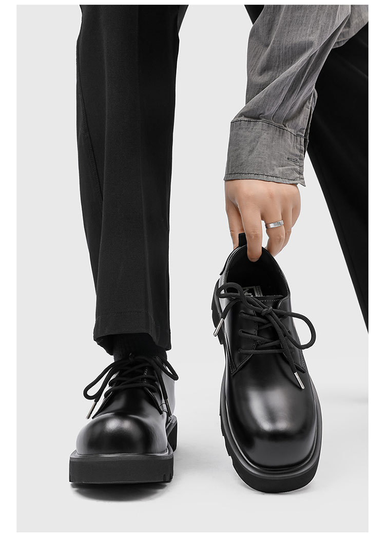 ShoeVault Derby Cow Suede Genuine Leather Toe Thick Low Top Big Yellow Boots Soft Bottom Non-Slip Fashion Men Shoes Trendy_voghion.com