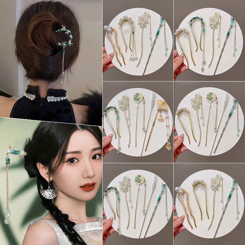 Nueva perla china en forma de U pinzas de cabello para mujeres 2025 nueva cabeza de bola artefacto de cabello de cabello de peinado pinzas de cabello de cabello