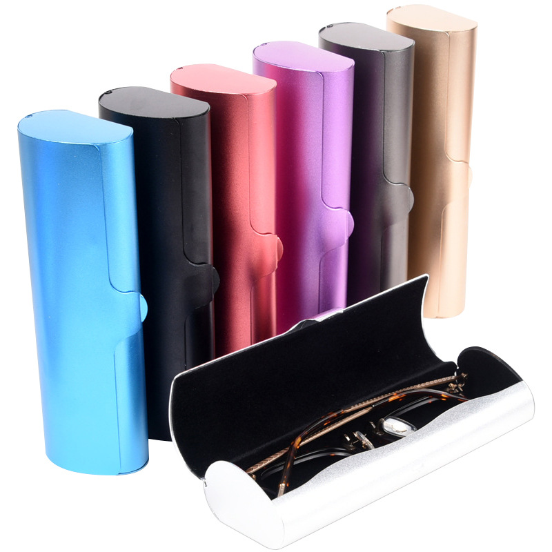 e88 金属近視メガネケースコンパクトポータブルサングラスケース卸売つや消し光学アルミニウム合金メガネケース高度な