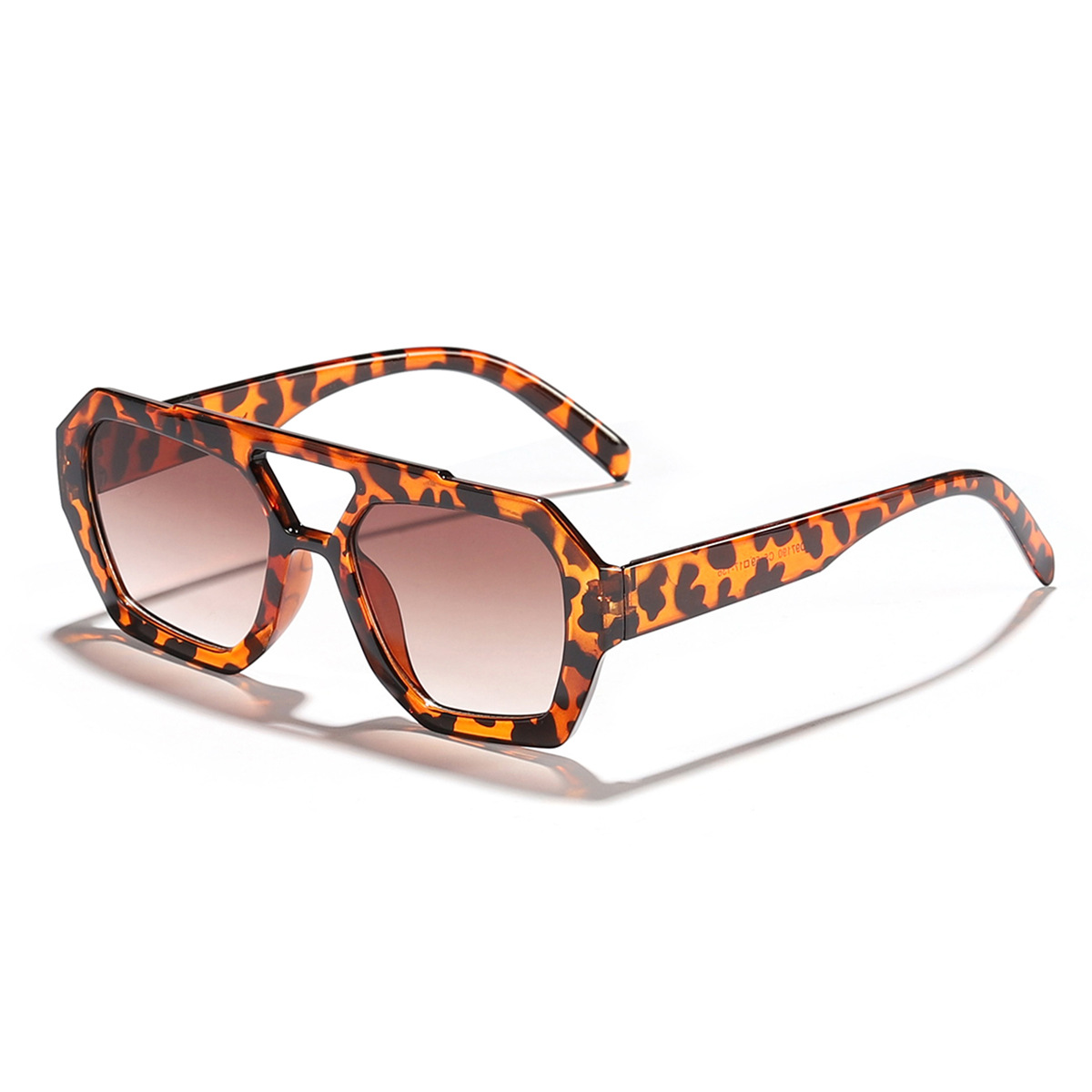 2024 nuevas gafas de sol irregulares de doble viga europeas y americanas transfronterizas para mujer, gafas de sol de tendencia de celebridades de Internet bohemia retro