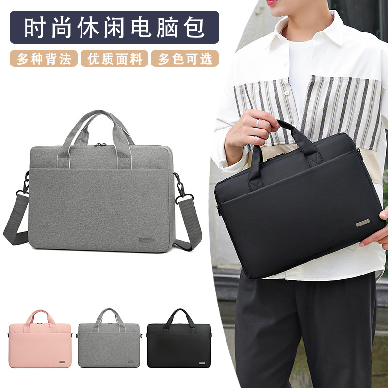 Men's and Women's Shoulder Crossbody Laptop Bag Large Capacity Multifunctional Laptop Bag for Company logo