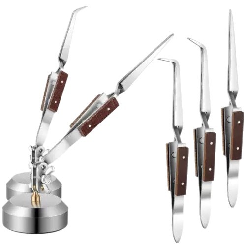 反弹夹万向固定焊接夹具金工珠宝防滑镊子直嘴弯嘴支架牢固不移位