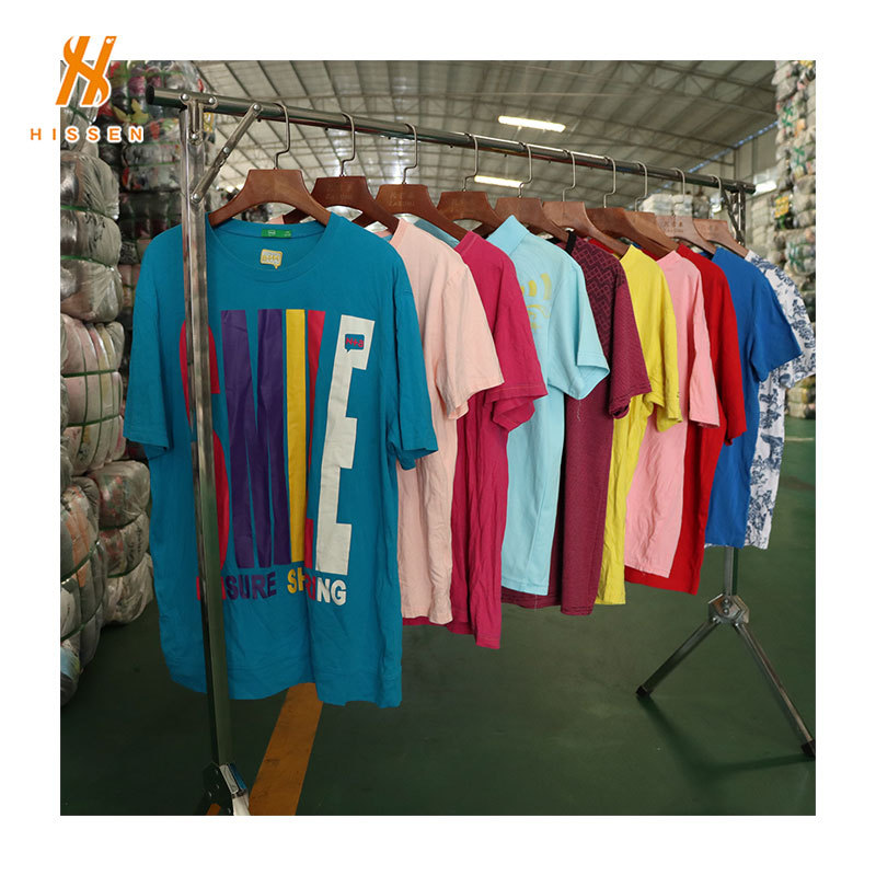 工厂旧衣服批发 oversize used clothes大码宽松短袖出口塞舌尔