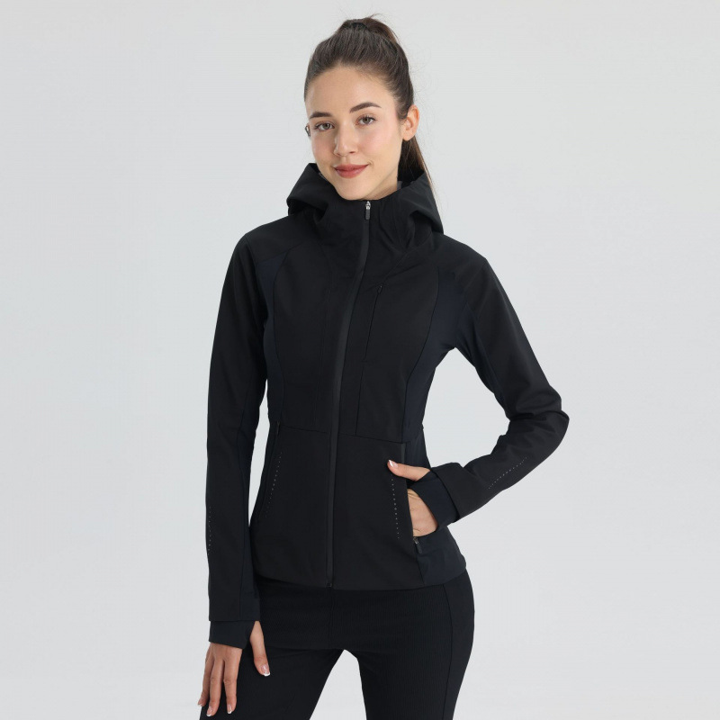 lu秋冬季开衫CrossChil防水连帽瑜伽服运动夹克加绒女软壳冲锋衣|undefined