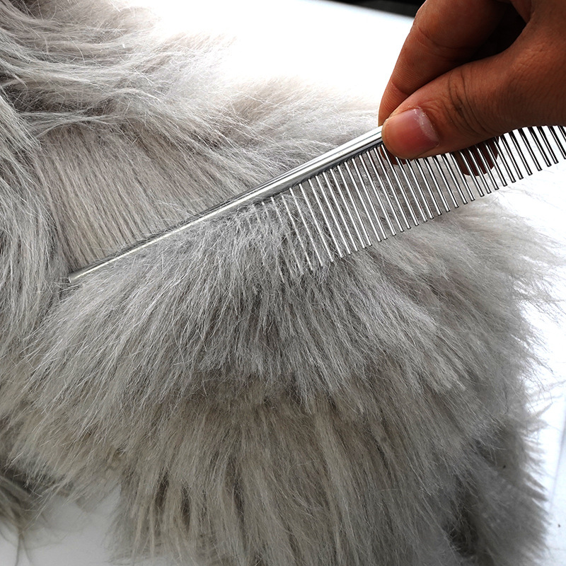 Directo de fábrica de acero inoxidable peine para mascotas Peine del animal doméstico de color Peluche peine del pelo del perro peine perro grande nudo peine
