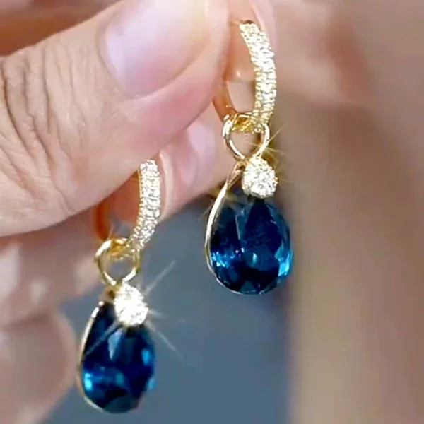 Purple Water Drop Super Shiny Ear Clips, Elegant and Versatile Earrings, 2026 New Style, Stylish Design, Versatile Ear Accessories