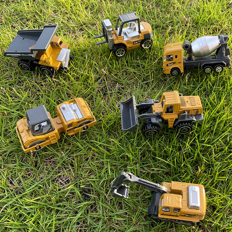 シミュレーション滑走合金工事車模型セット子供玩具トランペットミニショベル少年ミキサー車卸売り