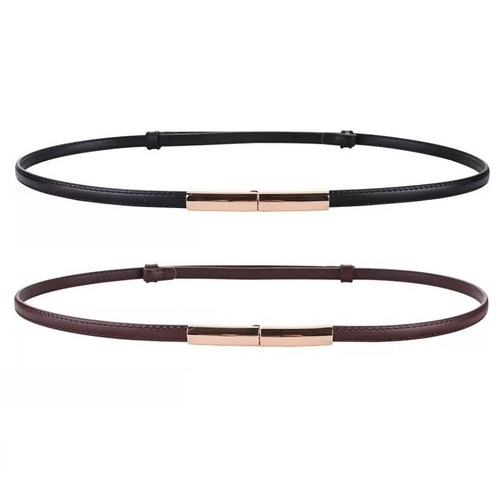 Genuine leather slim women's versatile decorative belt for suits, dresses, and sweaters, top-layer cowhide two-sided women's small belt