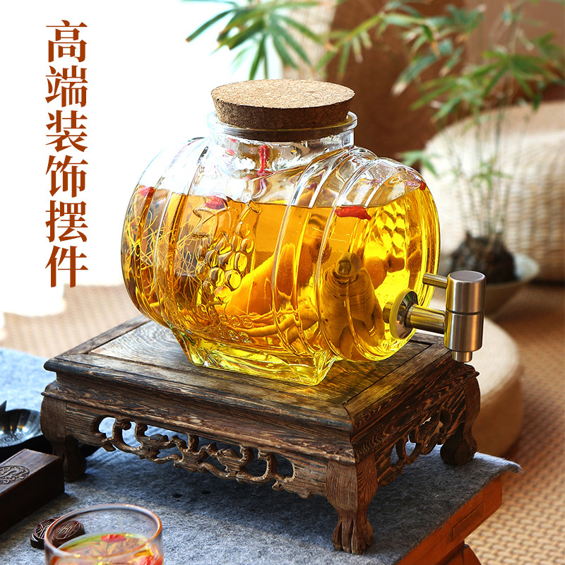 工場直販ワイングラスボトル家庭用増粘高麗人参ワイン樽密封ワイン瓶蛇口付き大量割引