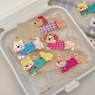 New cute cartoon small animal hair clip girl heart puppy side bangs broken hair clip ins fun hair clip