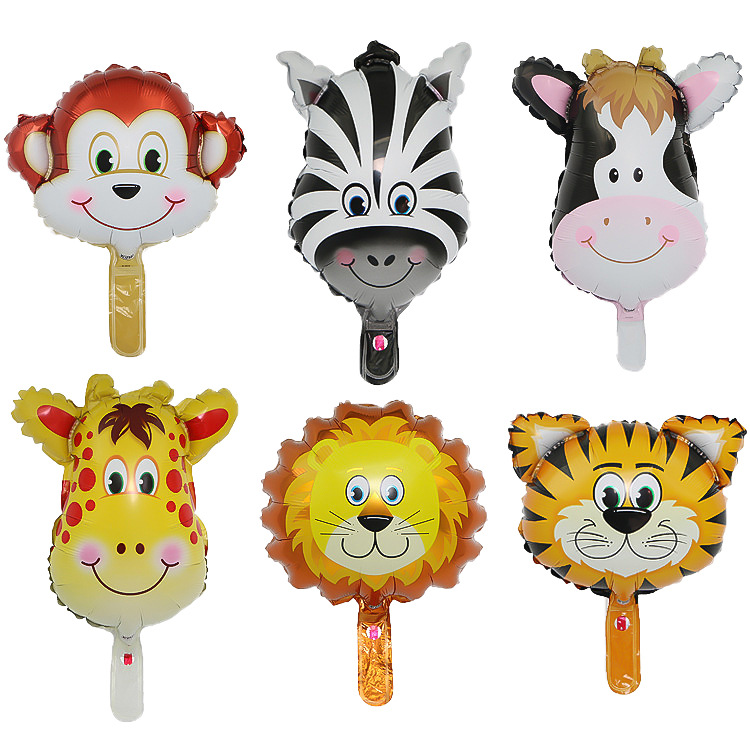Factory Direct Supply New Cartoon Animal Head Balloons Mini Lion Tiger Deer Shaped Birthday Balloons Wholesale