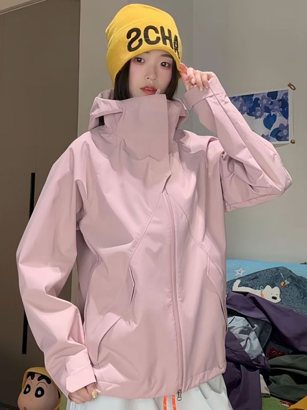 Shanke 軽量ジャケット 女性用 防風、防水、耐油性 アウトドア デュポン 三防性 磁気吸着 ハイキングと登山ジャケット 男性用|undefined