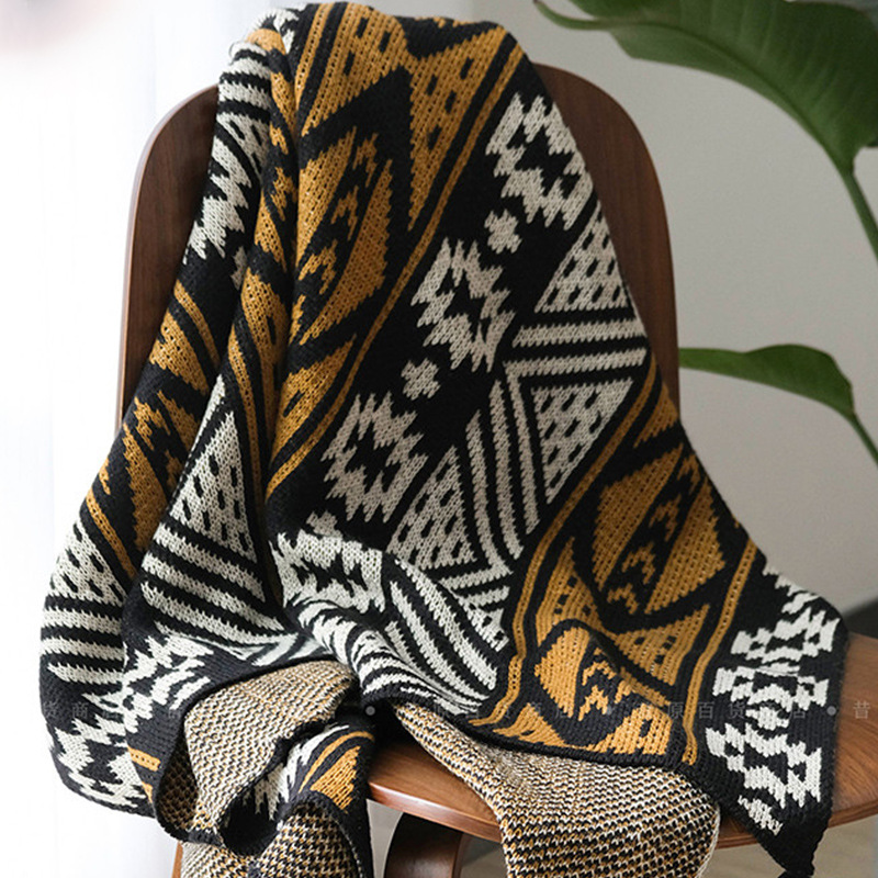 "Midnight In The Pumpkin Carriage"Film Black Sofa Throw Export Quality Skin Friendly Knitted Blanket Lunch Break Blanket